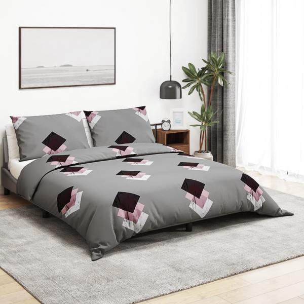 ARDEBO.de - Bettwäsche-Set Grau 140x200 cm Baumwolle