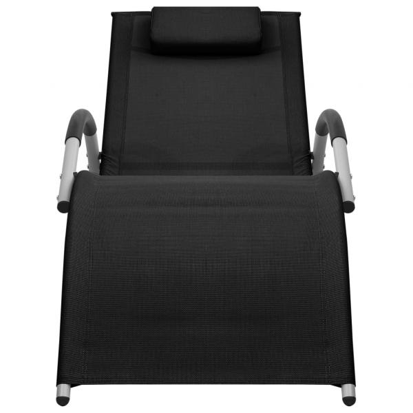 Sonnenliegen Textilene 2 Stk. Schwarz und Grau 