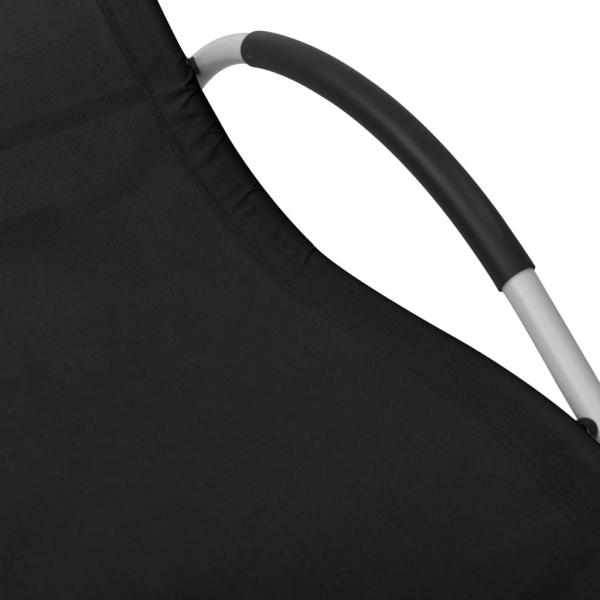 Sonnenliegen Textilene 2 Stk. Schwarz und Grau 