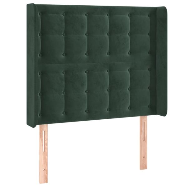 Boxspringbett mit Matratze & LED Dunkelgrün 80x200 cm Samt