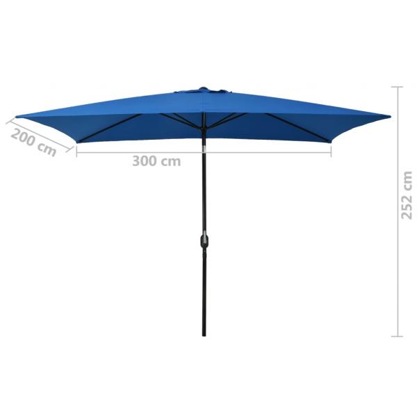 Sonnenschirm mit Metall-Mast 300x200 cm Azurblau