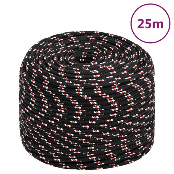 ARDEBO.de - Bootsseil Schwarz 8 mm 25 m Polypropylen