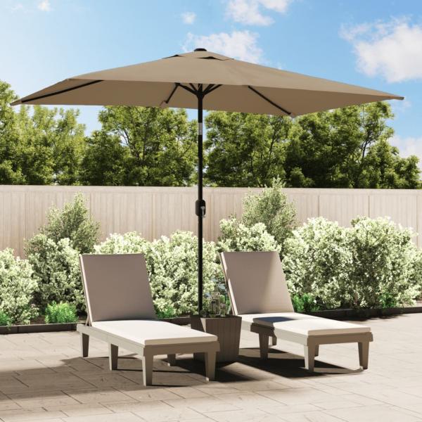ARDEBO.de - Sonnenschirm mit Metall-Mast 300 x 200 cm Taupe