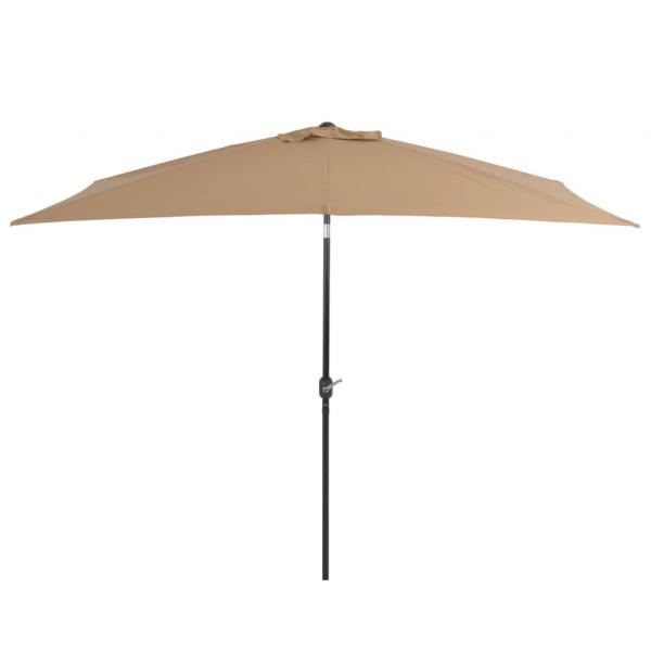 Sonnenschirm mit Metall-Mast 300 x 200 cm Taupe
