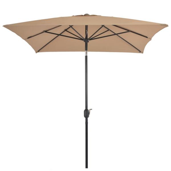 Sonnenschirm mit Metall-Mast 300 x 200 cm Taupe
