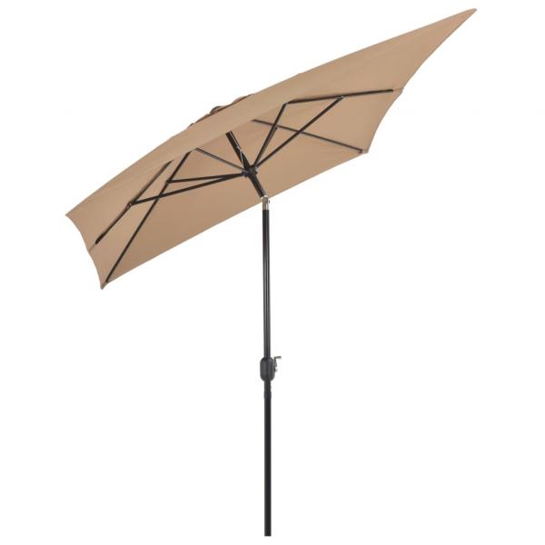 Sonnenschirm mit Metall-Mast 300 x 200 cm Taupe