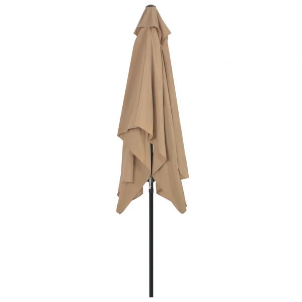 Sonnenschirm mit Metall-Mast 300 x 200 cm Taupe