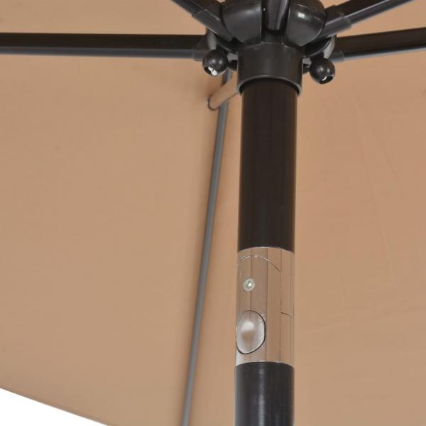 Sonnenschirm mit Metall-Mast 300 x 200 cm Taupe