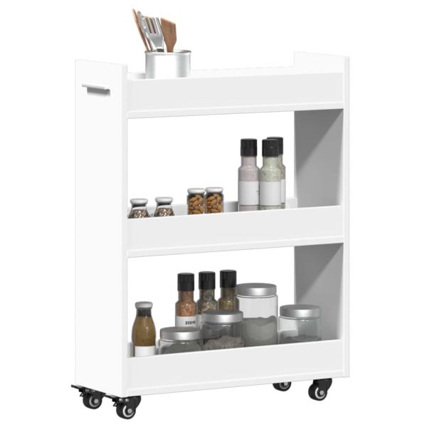 Schrank mit Rollen Weiß 60x22x79 cm Holzwerkstoff