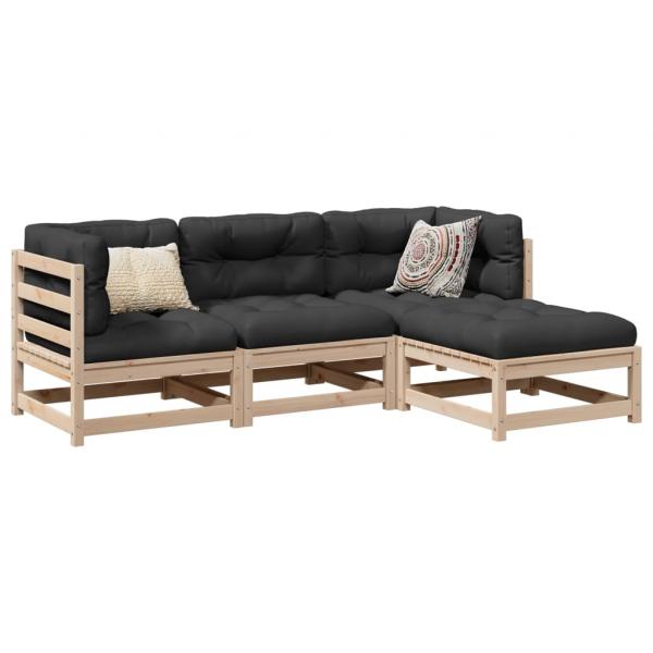 ARDEBO.de - 4-tlg. Garten-Sofagarnitur Massivholz Kiefer