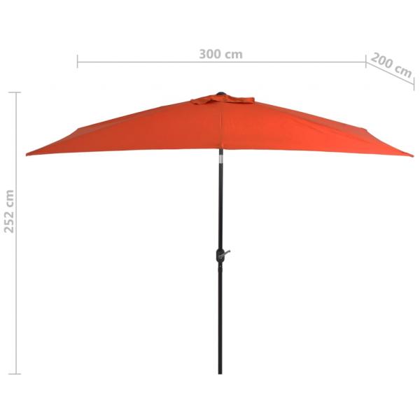 Sonnenschirm mit Metall-Mast 300 x 200 cm Terrakotta-Rot
