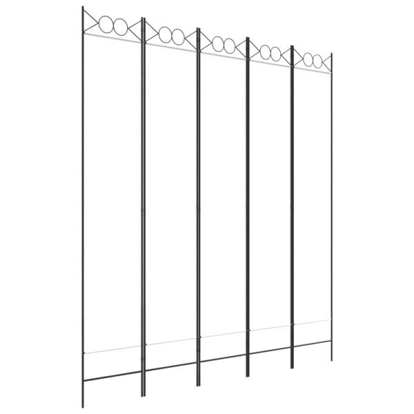  5-tlg. Paravent Weiß 200x220 cm Stoff