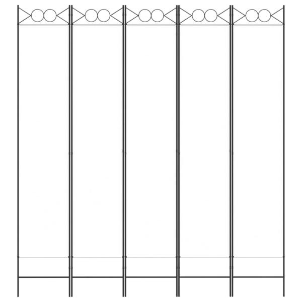  5-tlg. Paravent Weiß 200x220 cm Stoff