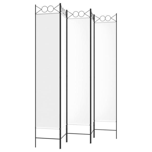  5-tlg. Paravent Weiß 200x220 cm Stoff