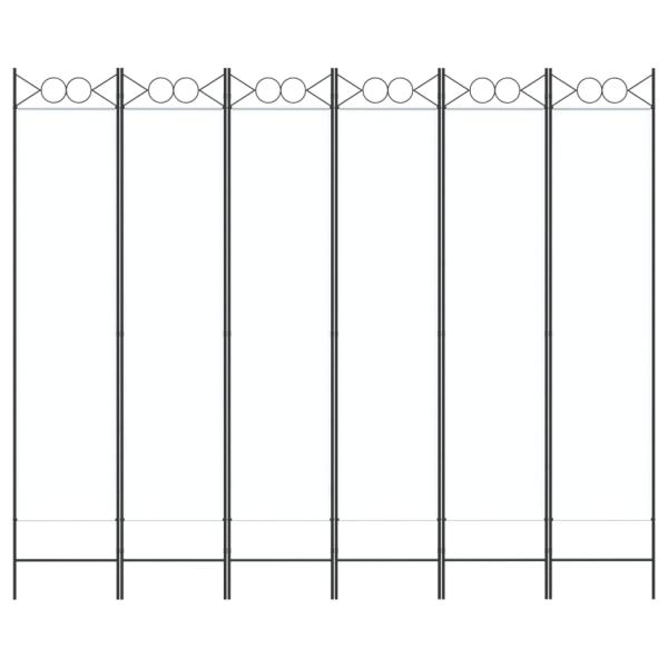 6-tlg. Paravent Weiß 240x200 cm Stoff