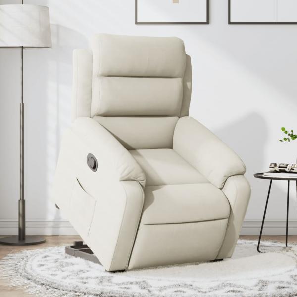 ARDEBO.de - Relaxsessel mit Aufstehhilfe Creme Samt