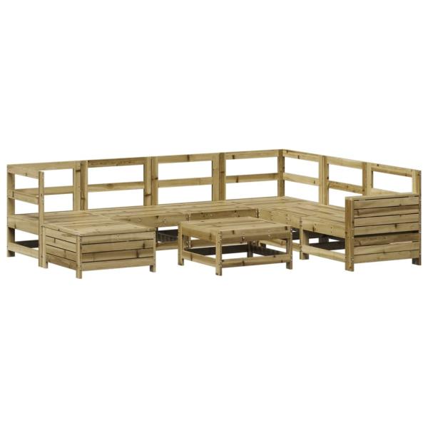 8-tlg. Garten-Sofagarnitur Kiefernholz Imprägniert