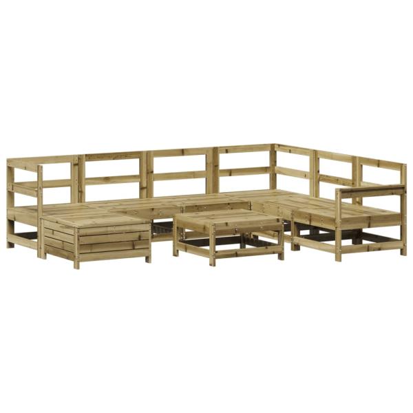 8-tlg. Garten-Sofagarnitur Kiefernholz Imprägniert