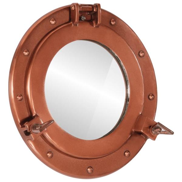 ARDEBO.de - Bullaugen-Spiegel Wandmontage Ø30 cm Aluminium und Glas