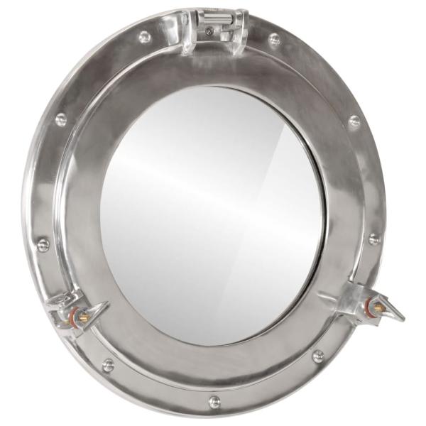 ARDEBO.de - Bullaugen-Spiegel Wandmontage Ø38 cm Aluminium und Glas