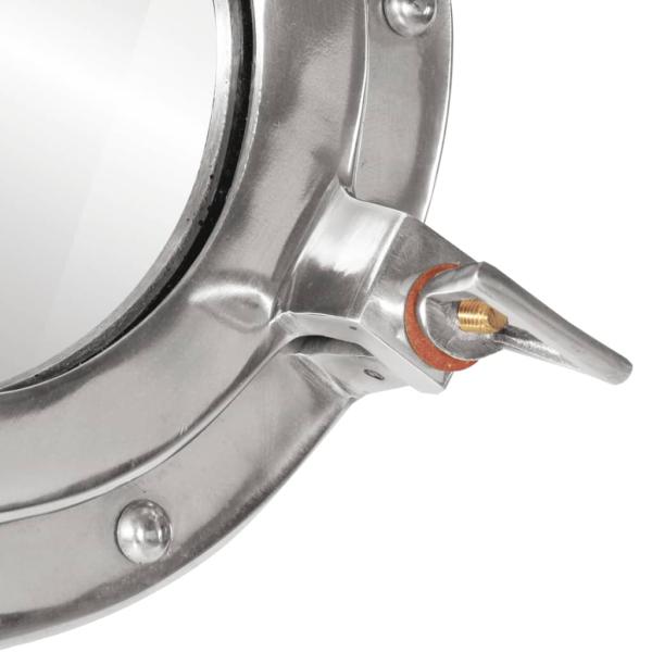 Bullaugen-Spiegel Wandmontage Ø38 cm Aluminium und Glas