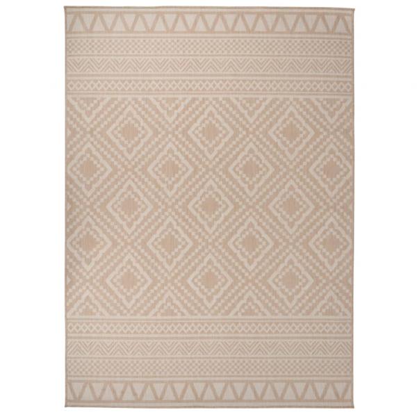 ARDEBO.de - Outdoor-Teppich Flachgewebe 200x280 cm Braun Gestreift