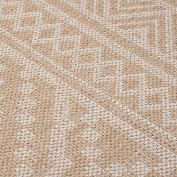 Outdoor-Teppich Flachgewebe 200x280 cm Braun Gestreift