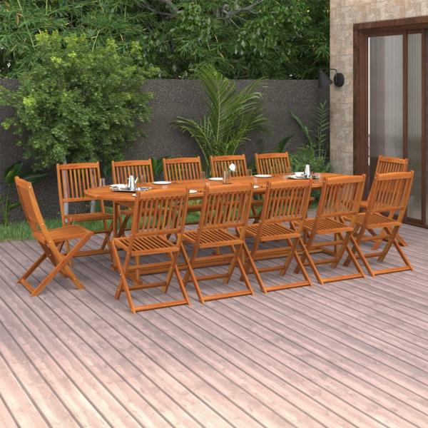 ARDEBO.de - 13-tlg. Garten-Essgruppe 280x90x75 cm Massivholz Akazie
