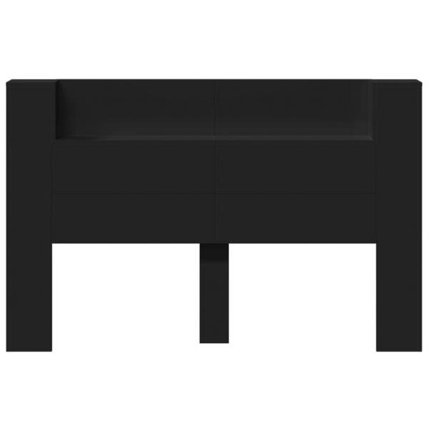 LED-Kopfteil mit Ablagen Schwarz 160x16,5x103,5 cm