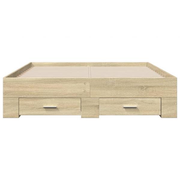 Bettgestell mit Schubladen Sonoma-Eiche 120x200cm Holzwerkstoff