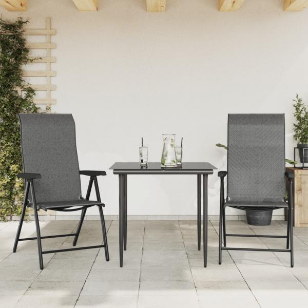 ARDEBO.de - Gartenstühle 2 Stk. Klappbar Grau Poly Rattan