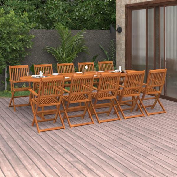 ARDEBO.de - 11-tlg. Garten-Essgruppe 280x90x75 cm Massivholz Akazie