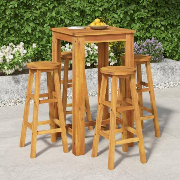 ARDEBO.de - 5-tlg. Gartenbar-Set Massivholz Akazie