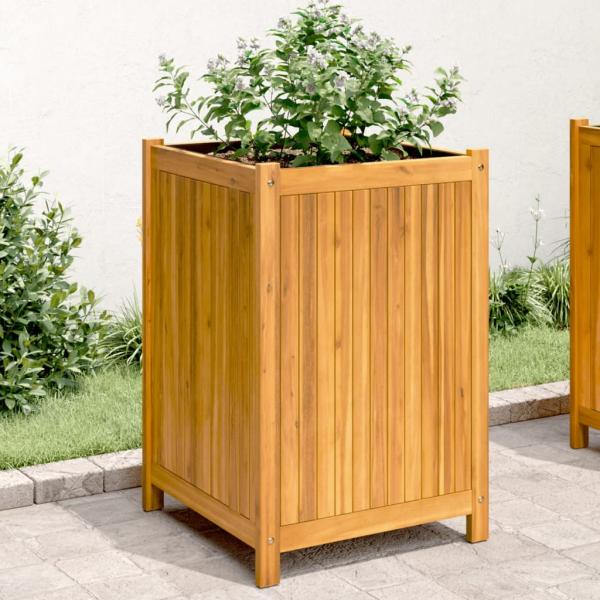 ARDEBO.de - Pflanzkübel mit Einlage 50x50x75 cm Massivholz Akazie