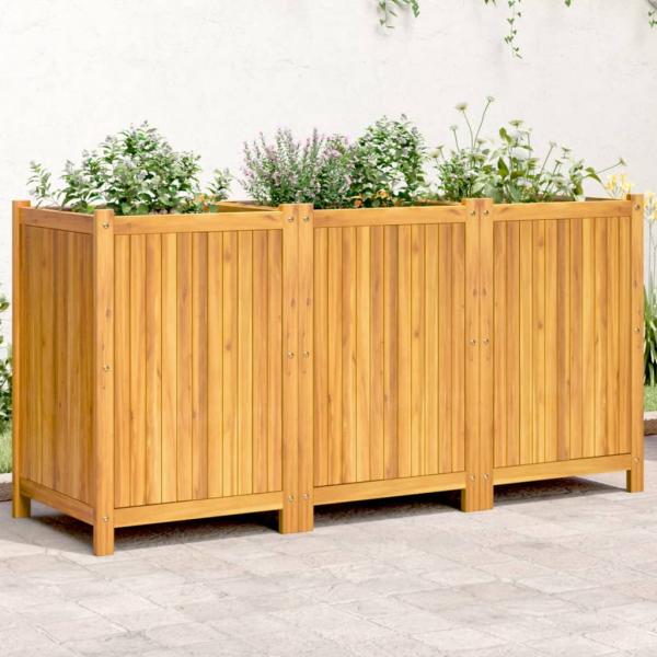 ARDEBO.de - Pflanzkübel mit Einlage 150x50x75 cm Massivholz Akazie