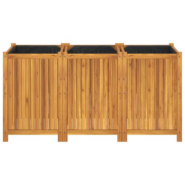 Pflanzkübel mit Einlage 150x50x75 cm Massivholz Akazie