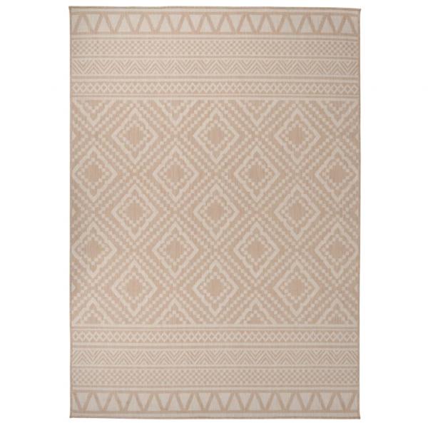 ARDEBO.de - Outdoor-Teppich Flachgewebe 140x200 cm Braun Gestreift