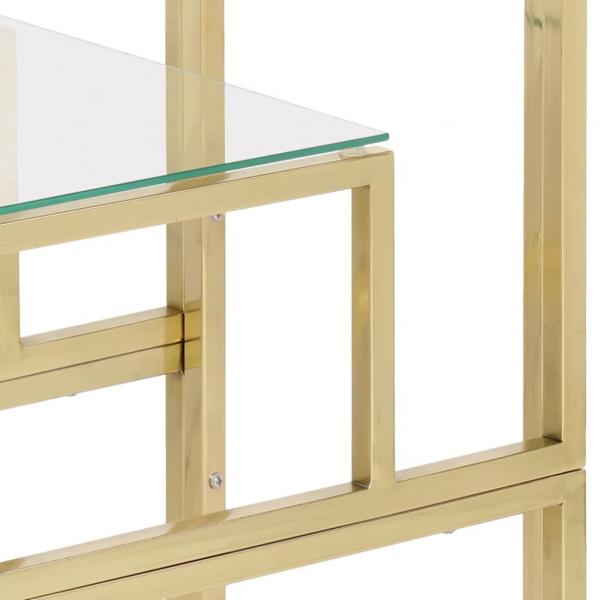 Konsolentisch Golden Edelstahl und Hartglas