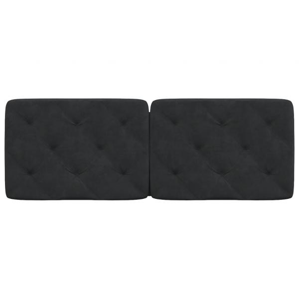 Kopfteil-Kissen Schwarz 120 cm Samt