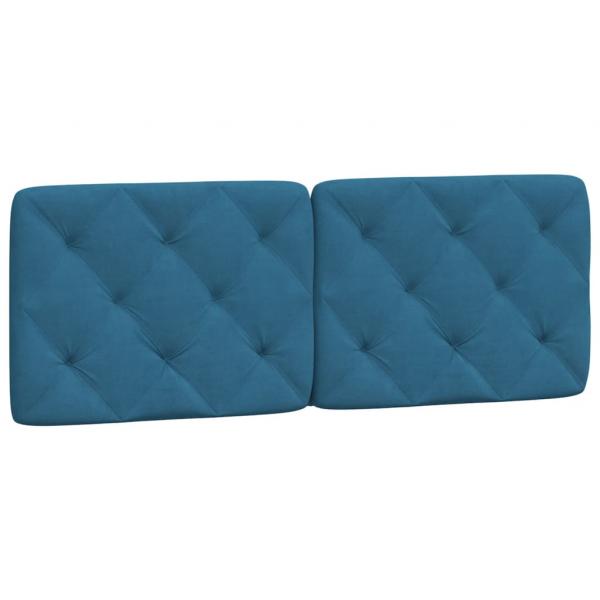 Bettgestell mit LED-Leuchten Blau 140x200 cm Samt
