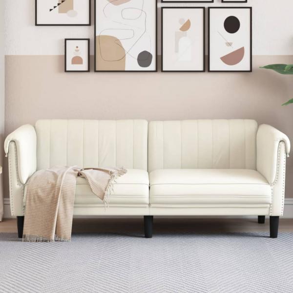 ARDEBO.de - Sofa 2-Sitzer Creme Samt