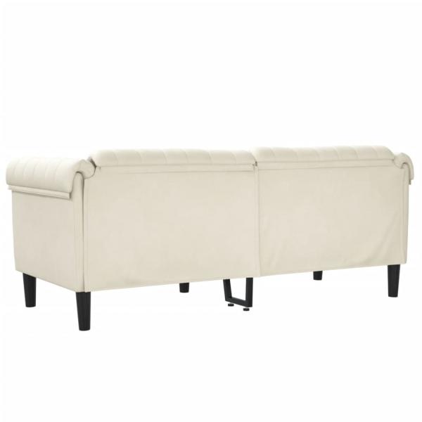 Sofa 2-Sitzer Creme Samt