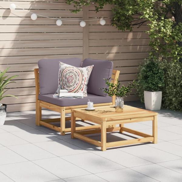 Garten-Ecksofa mit Kissen 73x73x65 cm Massivholz Akazie