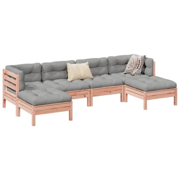 ARDEBO.de - 6-tlg. Garten-Sofagarnitur mit Kissen Massivholz Douglasie