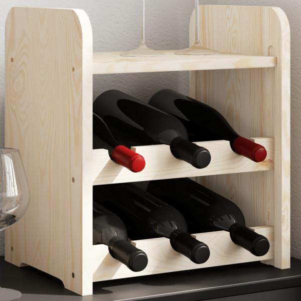 ARDEBO.de - Weinregal mit Oberplatte 33x25x37 cm Massivholz Kiefer