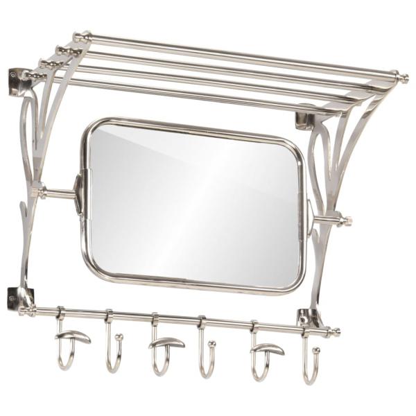 ARDEBO.de - Wandgarderobe mit Kleiderhaken & Spiegel Aluminium