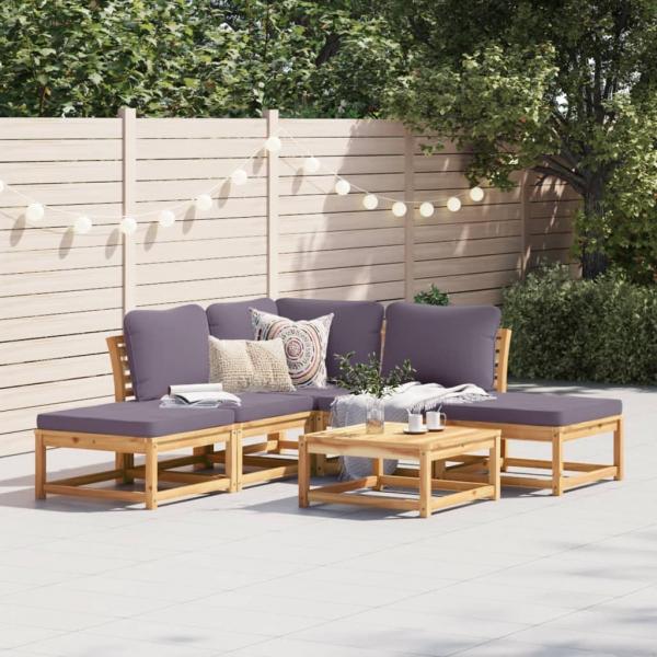 ARDEBO.de - 6-tlg. Garten-Lounge-Set mit Kissen Massivholz Akazie