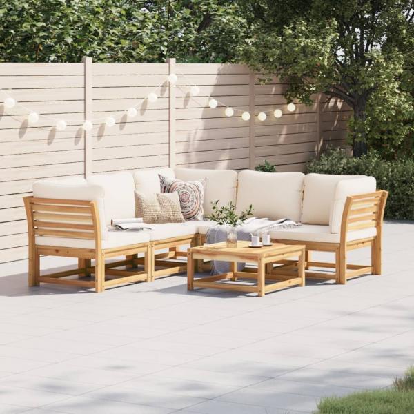 ARDEBO.de - 6-tlg. Garten-Lounge-Set mit Kissen Massivholz Akazie