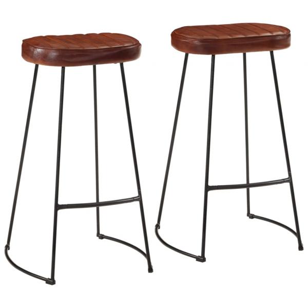 ARDEBO.de - Gavin-Barhocker 2 Stk. Dunkelbraun 44x37,5x78 cm