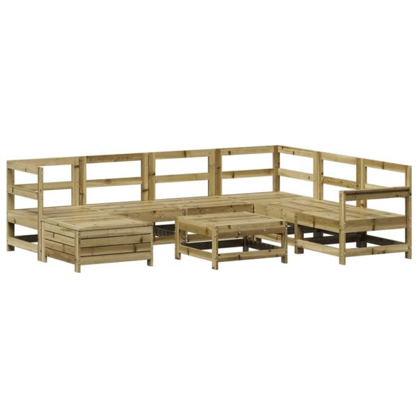 8-tlg. Garten-Sofagarnitur Kiefernholz Imprägniert